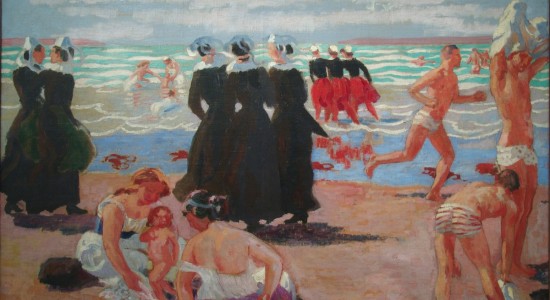 Baignade au pardon de Sainte-Anne-la-Palud, 1905