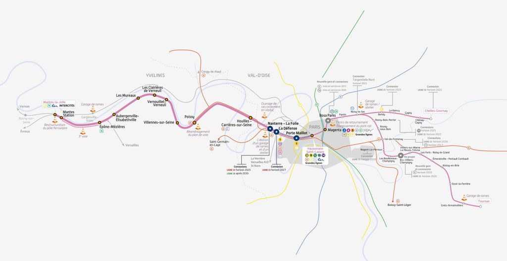 Tracé du RER Eole. 