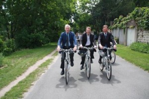 vélos voies vertes - Alain Schmitz, Ghislain Fournier et Jean-Marie Tetart