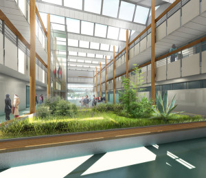 © cabinet ADA Architecture - Vue intérieure de l'atrium du futur collège