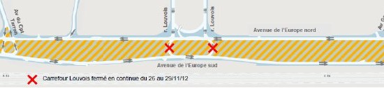 Carrefour Louvois fermé en continue du 26 au 29/11/2012