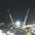 Site du chantier de construction du tunnelier et du puits par lequel il entrera en souterrain