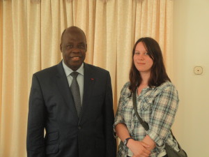 Natacha Bricks-Yonow avec le Président de la Cuvette Emmanuel Ambende