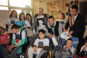 Jérémy Ménez et Christophe Jallet à la Maison de Marie de Poissy