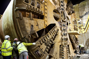 Le tunnelier tu tramway T6 à Viroflay (photo Gérard Rollando).