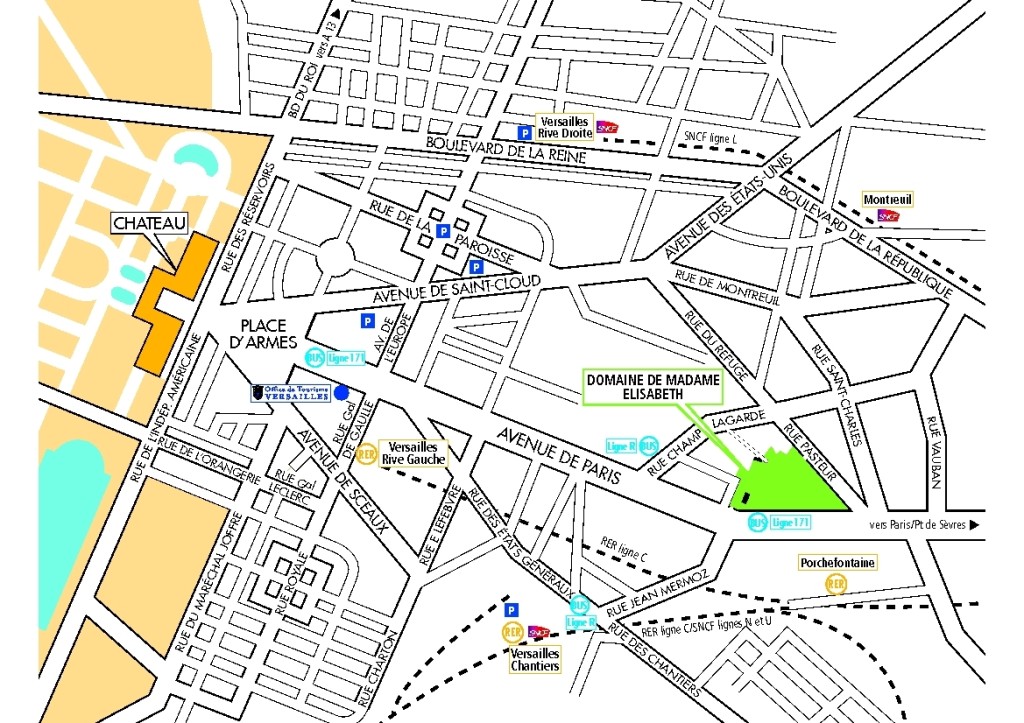 Le plan d'accès au Domaine