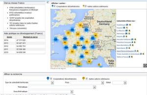 Capture d'écran de l'Atlas français de la coopération décentralisée