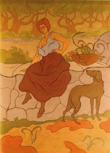 Paul Ranson - Femme au chien qui porte un collier