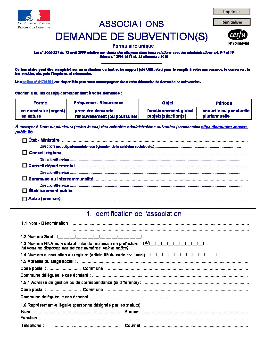 Formulaire de demande de subvention – association - Conseil